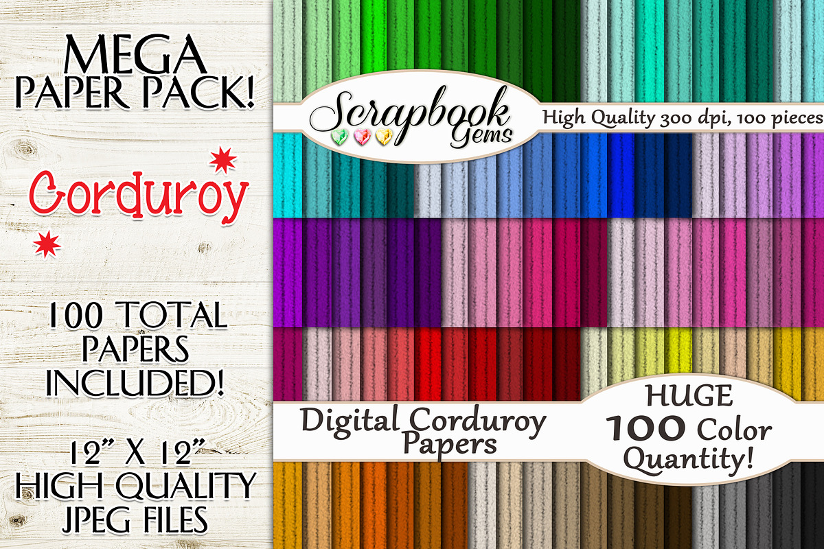 100 Colors Corduroy Texture Papers in Patterns - product preview 8