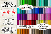 100 Colors Corduroy Texture Papers