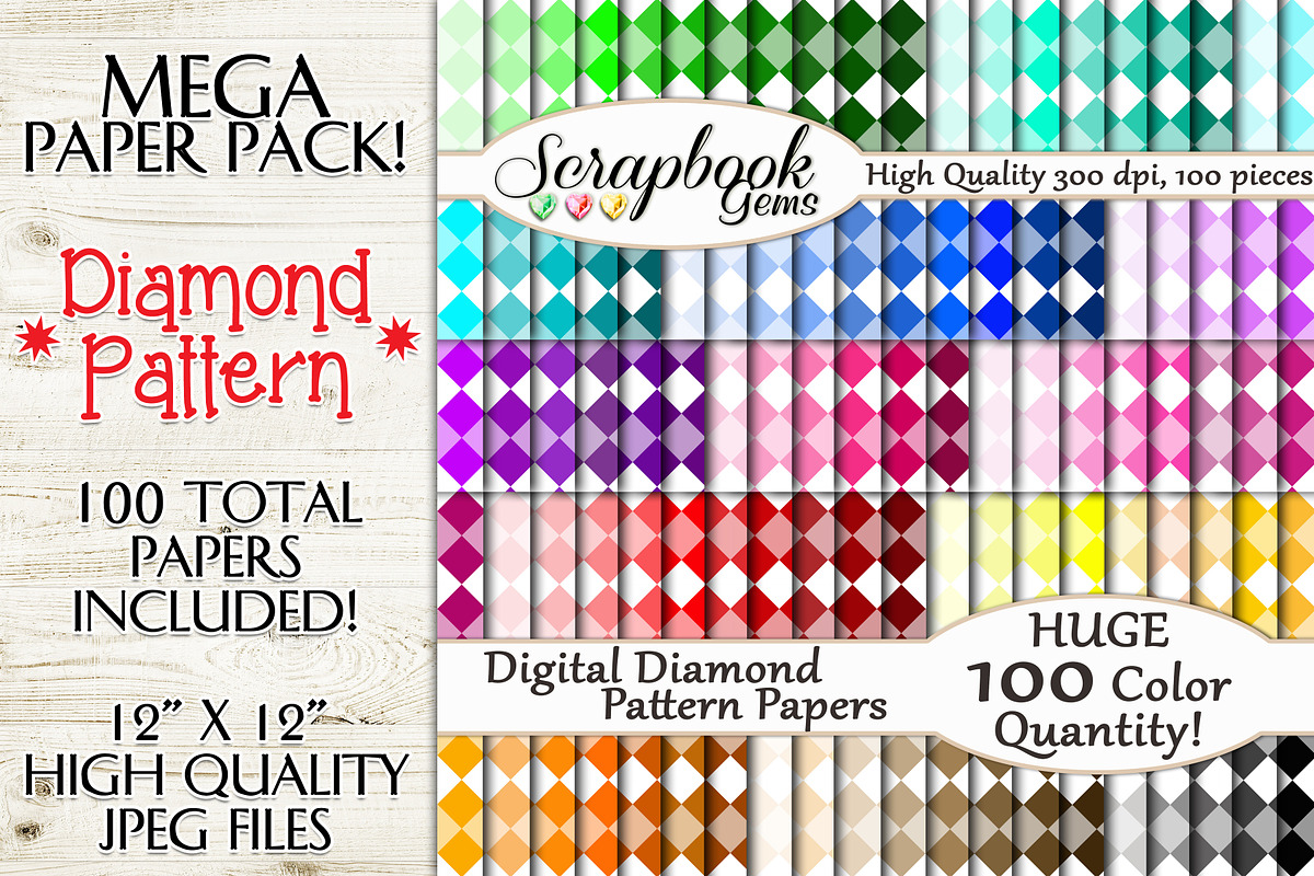 100 Colors Diamond Pattern Papers in Patterns - product preview 8