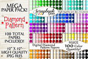 100 Colors Diamond Pattern Papers