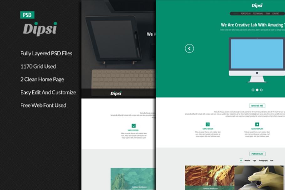 Dipsi Creative PSD template in Website Templates - product preview 8