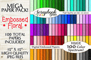 100 Colors Embossed Floral Papers