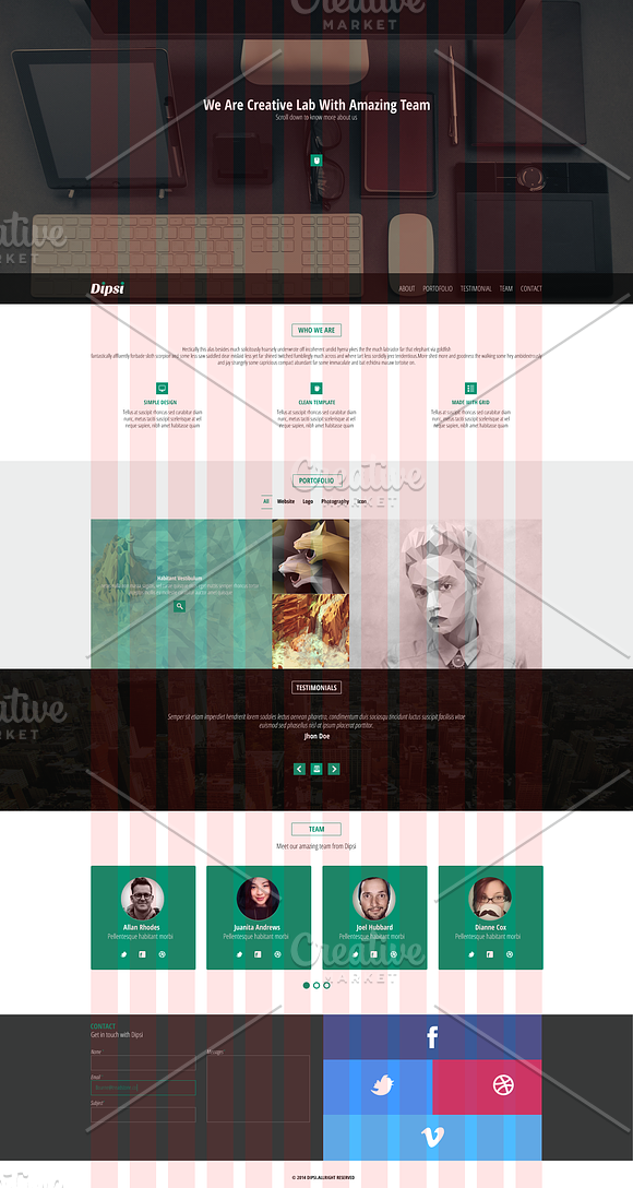 Dipsi Creative PSD template in Website Templates - product preview 2