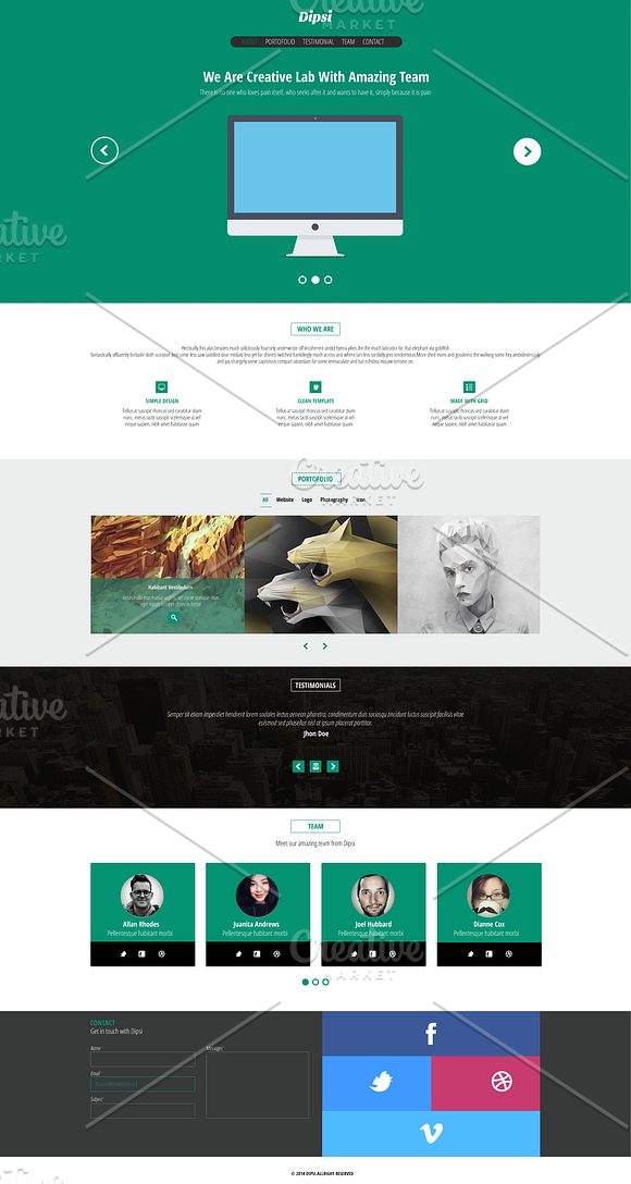 Dipsi Creative PSD template in Website Templates - product preview 3
