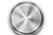 Vector silver metal textured button