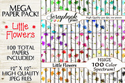 100 Colors Little Flower Papers
