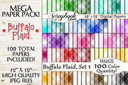 100 Colors Plaid Papers, Set 1