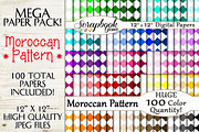 100 Colors Moroccan Pattern Papers