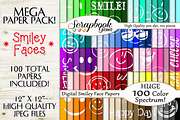 100 Colors Smiley Face Papers