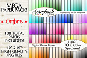 100 Colors Ombre Gradient Papers