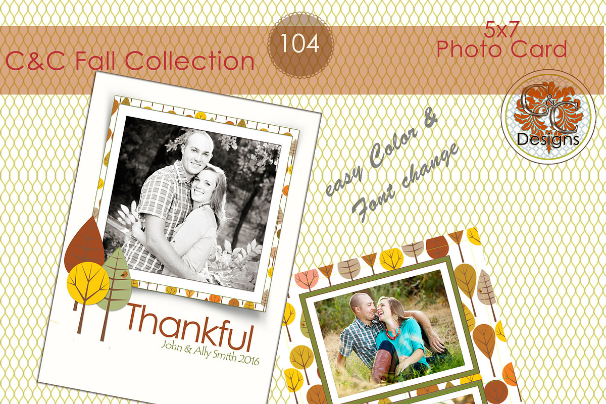 C&C Fall Photo Card Selection #104 in Card Templates - product preview 8