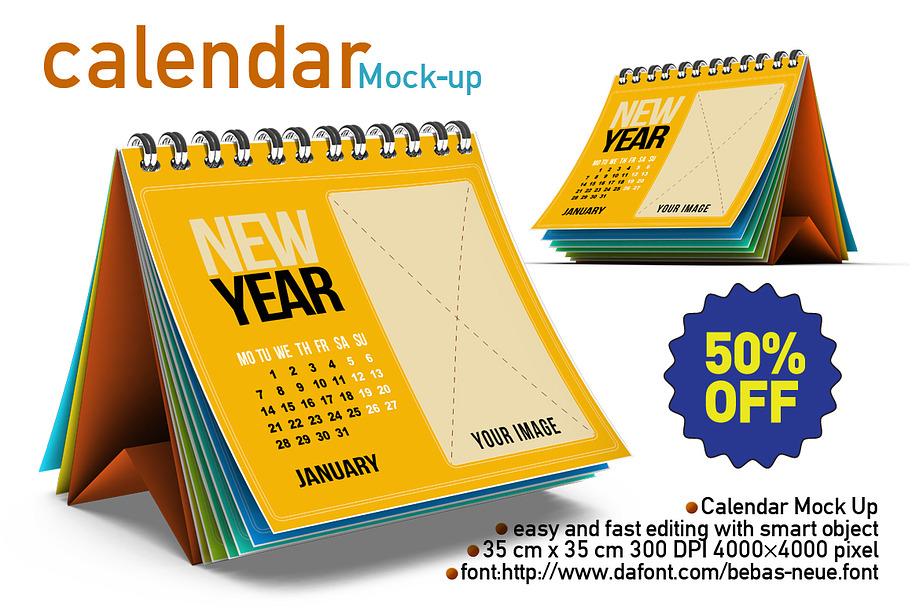Calendar Mock Up in Mockup Templates - product preview 8