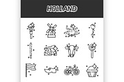 Holland flat icons set