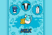 Milk flat concept icons