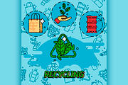 Recycling flat concept icons