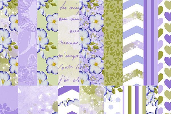 Purple flowers papers