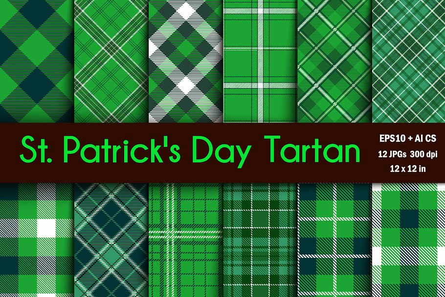 Vector St Patrick's Tartan Patterns