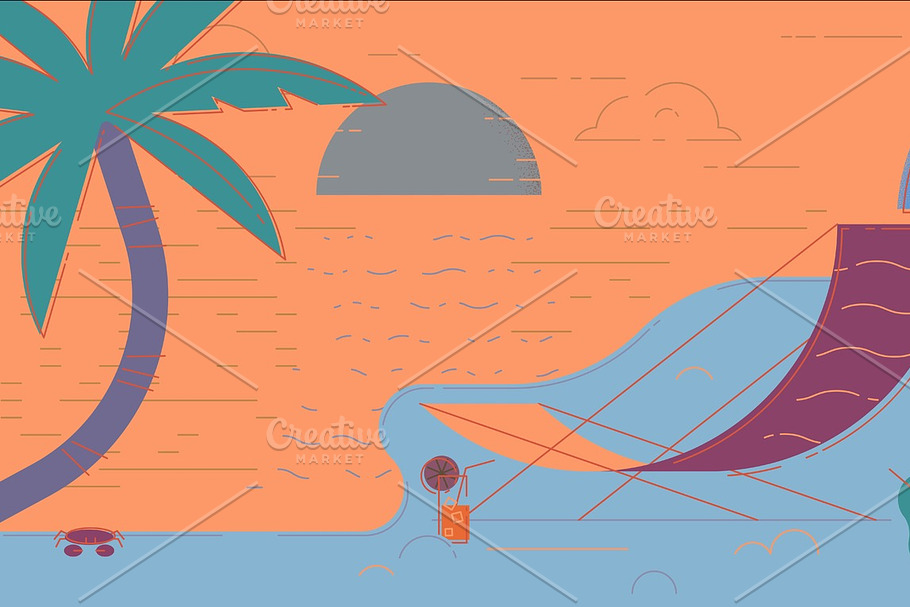 Beach Summer Illustration in Illustrations - product preview 8