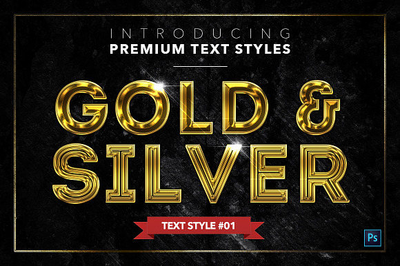 Gold & Silver #6 - 20 Text Styles in Photoshop Layer Styles - product preview 1
