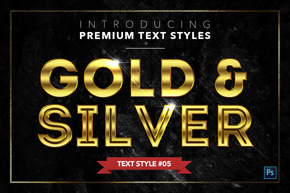 Gold & Silver #6 - 20 Text Styles in Photoshop Layer Styles - product preview 5