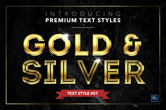 Gold & Silver #6 - 20 Text Styles in Photoshop Layer Styles - product preview 7