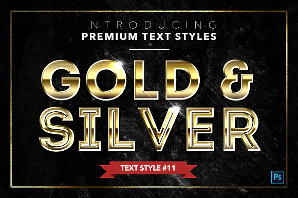 Gold & Silver #6 - 20 Text Styles in Photoshop Layer Styles - product preview 11