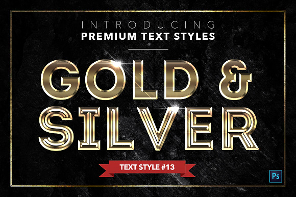 Gold & Silver #6 - 20 Text Styles in Photoshop Layer Styles - product preview 13