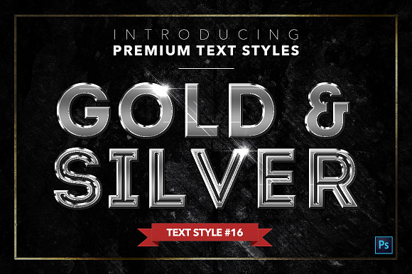 Gold & Silver #6 - 20 Text Styles in Photoshop Layer Styles - product preview 16