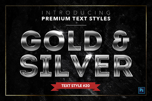 Gold & Silver #6 - 20 Text Styles in Photoshop Layer Styles - product preview 20