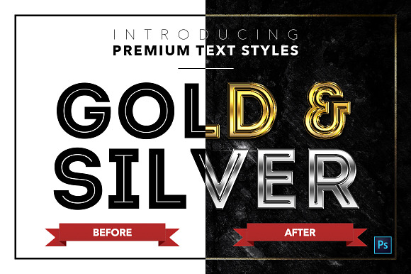 Gold & Silver #6 - 20 Text Styles in Photoshop Layer Styles - product preview 21