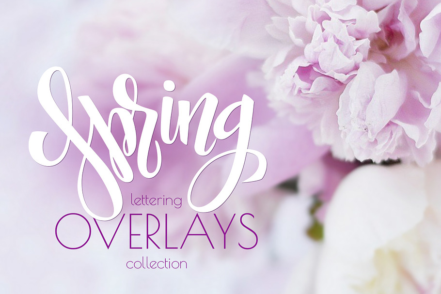 Spring lettering overlays collection