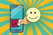 smile joy emoji emoticons in smartphone