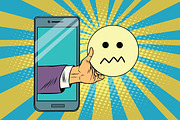 skepticism emoji emoticons in smartphone