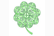 Doodle green clover shamrock vector