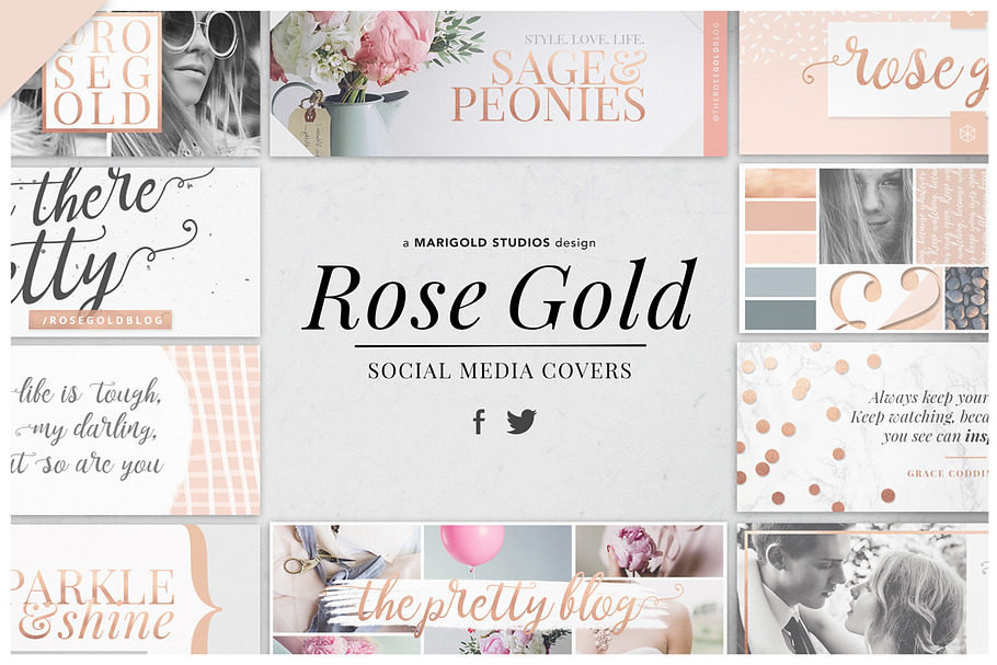 ROSE GOLD | Social Media Covers in Facebook Templates - product preview 8