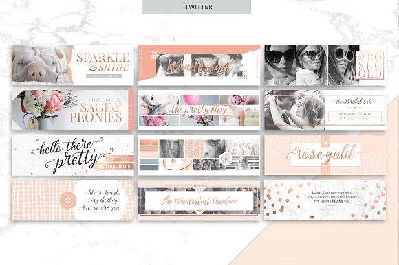 ROSE GOLD | Social Media Covers in Facebook Templates - product preview 4