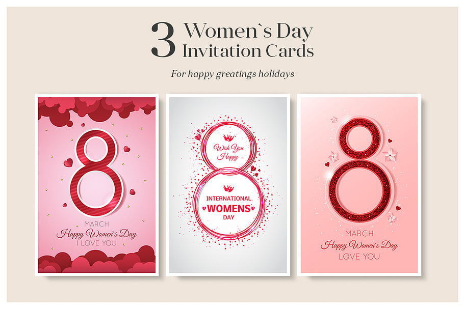 Women`s Day Invitation Cards in Illustrations - product preview 8