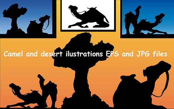 Camel and desert vectors in Illustrations - product preview 4