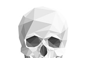 Colorful geometric low poly skull