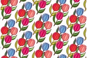 Seamless background woth spring flowers of tulips.