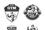 Gym and fitness vector emblems