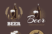 Color beer labels vector set