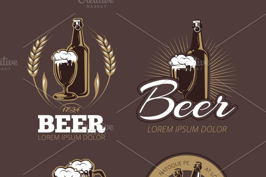 Color beer labels vector set in Illustrations - product preview 8