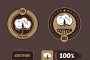 Retro cotton vector labels