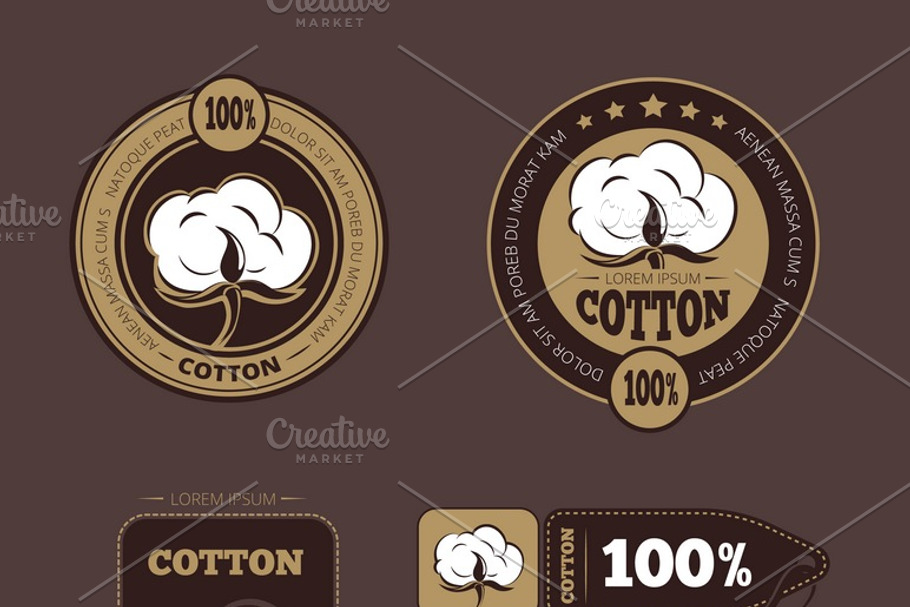 Retro cotton vector labels in Illustrations - product preview 8