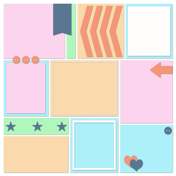 4 Layered PSD Scrapbook Templates in Templates - product preview 1