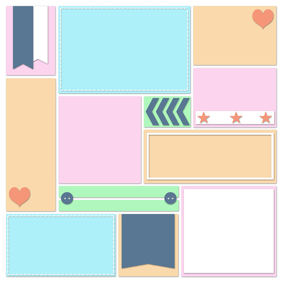 4 Layered PSD Scrapbook Templates in Templates - product preview 4