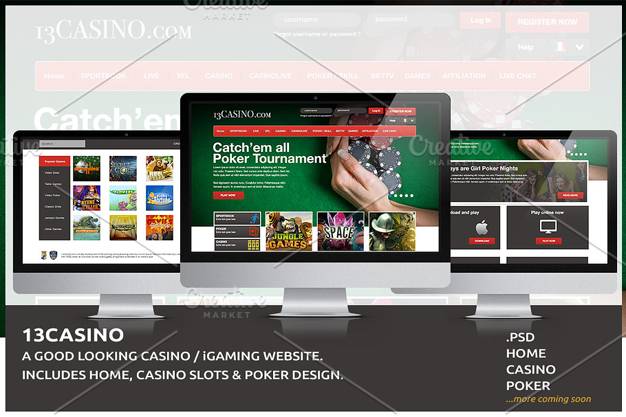 Casino & Poker Website Template -PSD in Website Templates - product preview 8