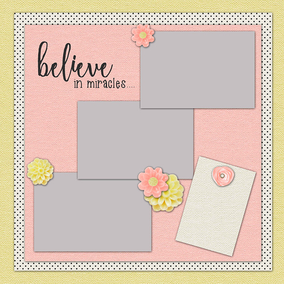 5 Layered Spring Scrapbook Templates in Templates - product preview 5