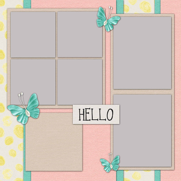5 Layered Spring Scrapbook Templates in Templates - product preview 5
